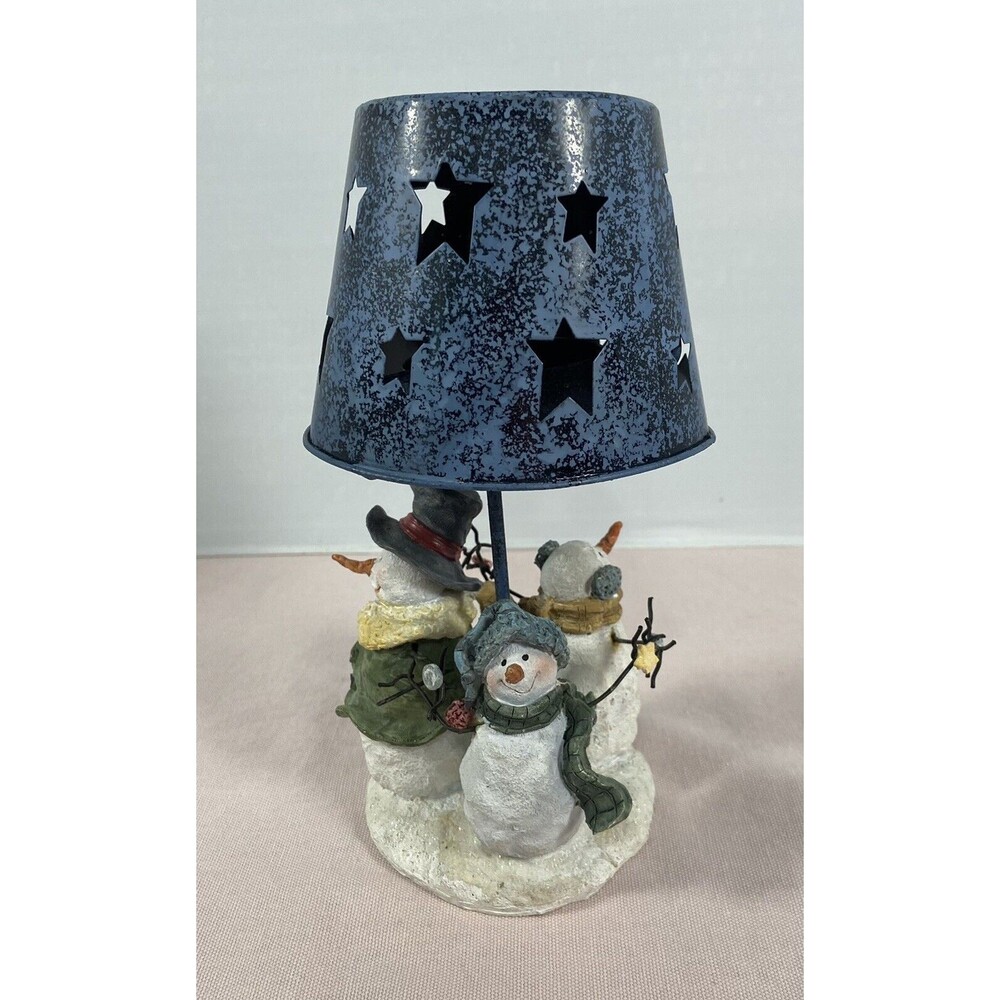 Christmas Snowman Metal Tea Light Shade Candle Holder